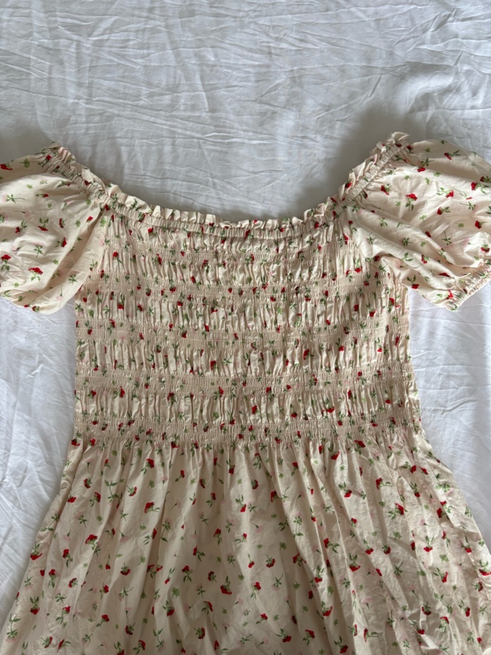 H&M Puff Sleeve Floral Dress - Picture 2 of 4